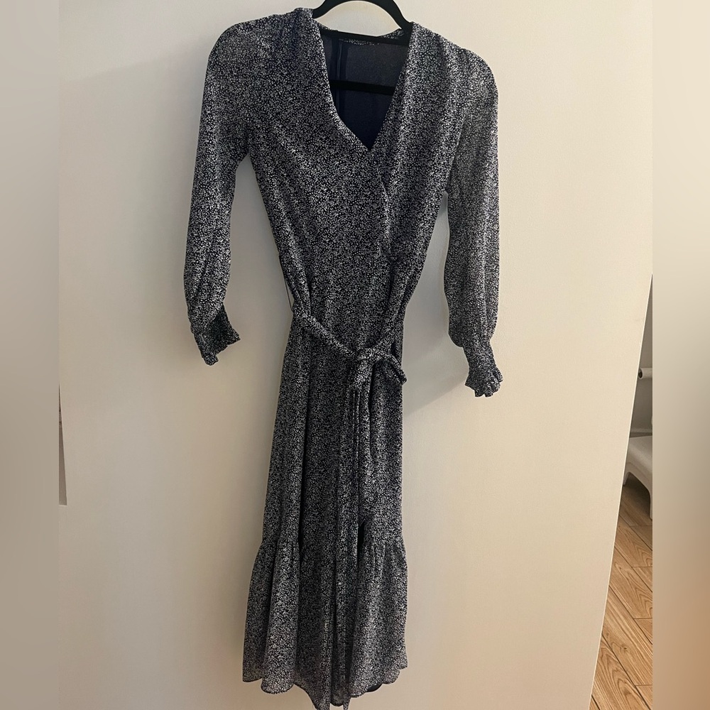 Michael Kors White Blue Long-sleeve Jumpsuit